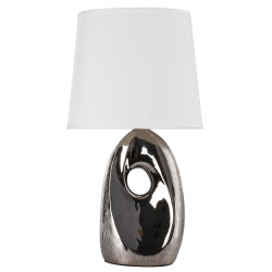 Lampe de table HIERRO E27 - argent / blanc 