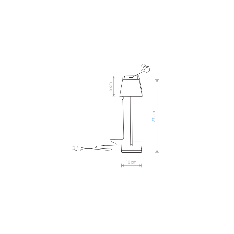 Lampe de table d'extérieur MAHE LED 2,2W 3000K IP54 USB - noir 