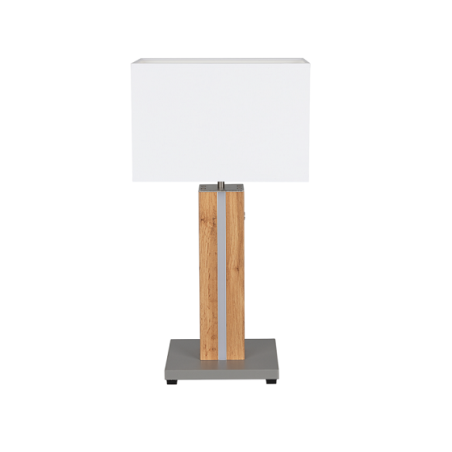 Lampe de table FLAME SQ E27 + LED 3W 3000K DIM - chêne / blanc 
