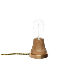 Lampe de table LUCIMA E27 - bois / laiton 