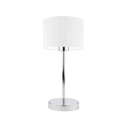 Lampe de table NICEA E27 - chrome / blanc 