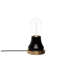 Lampe de table LUCIMA E27 - céramique noire / laiton 