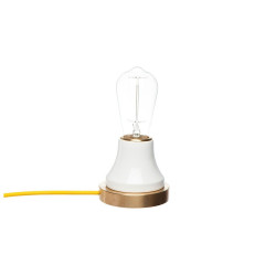 Lampe de table LUCIMA E27 - céramique blanche / laiton 