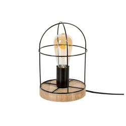 Lampe de table NETUNO E27 - noir / chêne huilé 