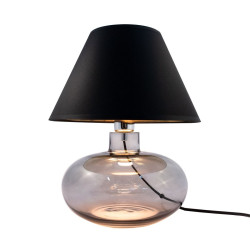 Lampe de table MERSIN E27 - fumé / noir / or 