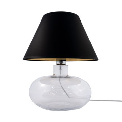 Lampe de table MERSIN E27 - transparent / noir / or 