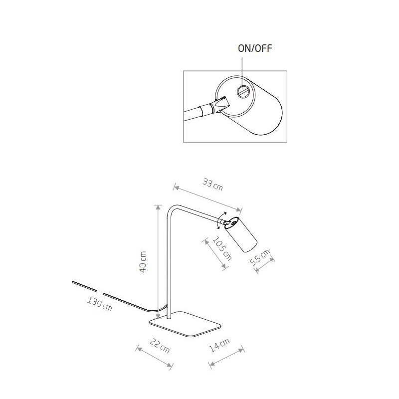 Lampe de table MONO GU10 - laiton / noir 