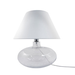 Lampe de table ADANA E27 - transparent / blanc 