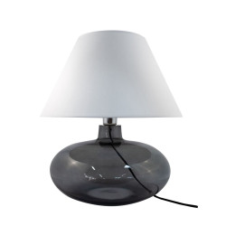 Lampe de table ADANA E27 - fumé / blanc 