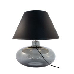 Lampe de table ADANA E27 - fumé / noir / or 