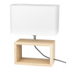 Lampe de table CADRE 7722974 E27 - chêne huilé / blanc 