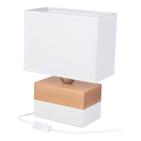 Lampe de table COLORATO E27 - bois / blanc 
