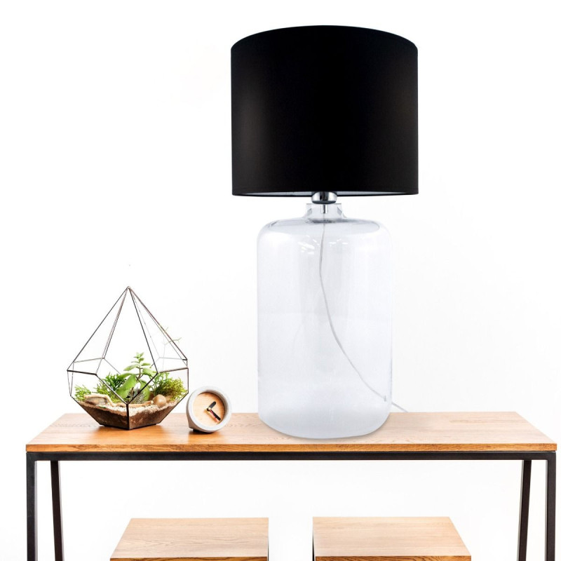 Lampe de table AMARSA E27 - transparent / noir 