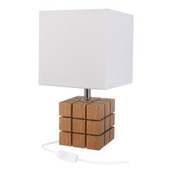 Lampe de table RUBI E27 - bois / blanc 