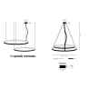 Lampe Design suspendue AGARI MULTI LED 127W 3000K CRI90 - noir