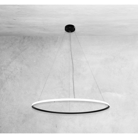 Lampe Design suspendue AGARI anneau externe LED 51W 3000K CRI90 - noir