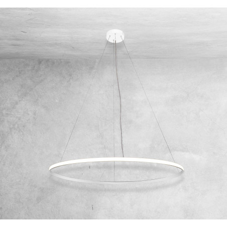 Luminaire Design suspendue AGARI anneau extérieur LED 76W 3000K CRI90 - blanc
