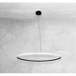 Luminaire Design suspendue AGARI anneau extérieur LED 76W 3000K CRI90 - noir