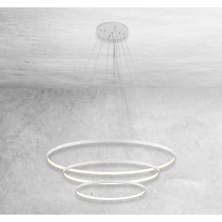 Luminaire Design suspendue AGARI MULTI LED 165W 3000K CRI90 - blanc