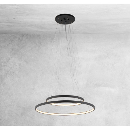 Lampe Design suspendue AGARI MULTI LED 89W 3000K CRI90 - noir
