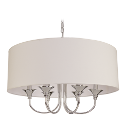 Lampe en suspension abat jour Design ABU DHABI 6xE14 blanc, chrome
