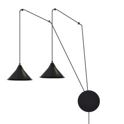Suspension luminaire design ABRAMO 2 NOIR 2xE27 - noir