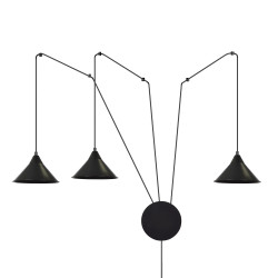 Suspension luminaire design ABRAMO 3 NOIR 3xE27 - noir