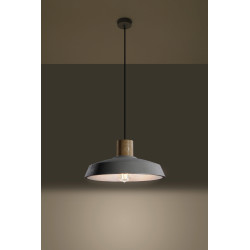 Lampe Suspendue industrielle AFRA E27 - blanc / béton