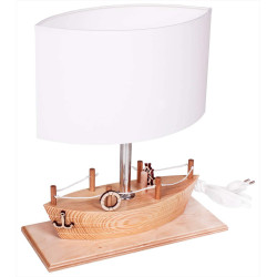 Lampe de table STATEK E27 - bois / blanc 