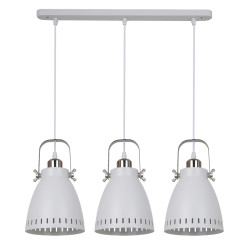 Lampe industrielle en suspension FRANKLIN 3xE27 - blanc