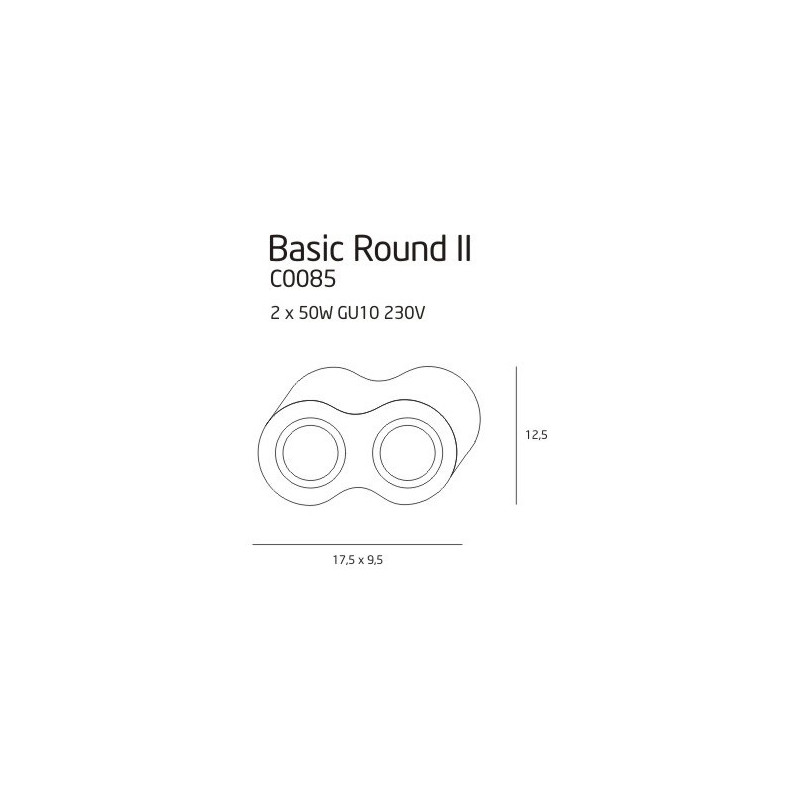 Downlight BASIC ROUND II 2xGU10 - blanc 