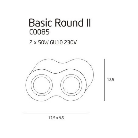 Downlight BASIC ROUND II 2xGU10 - blanc 