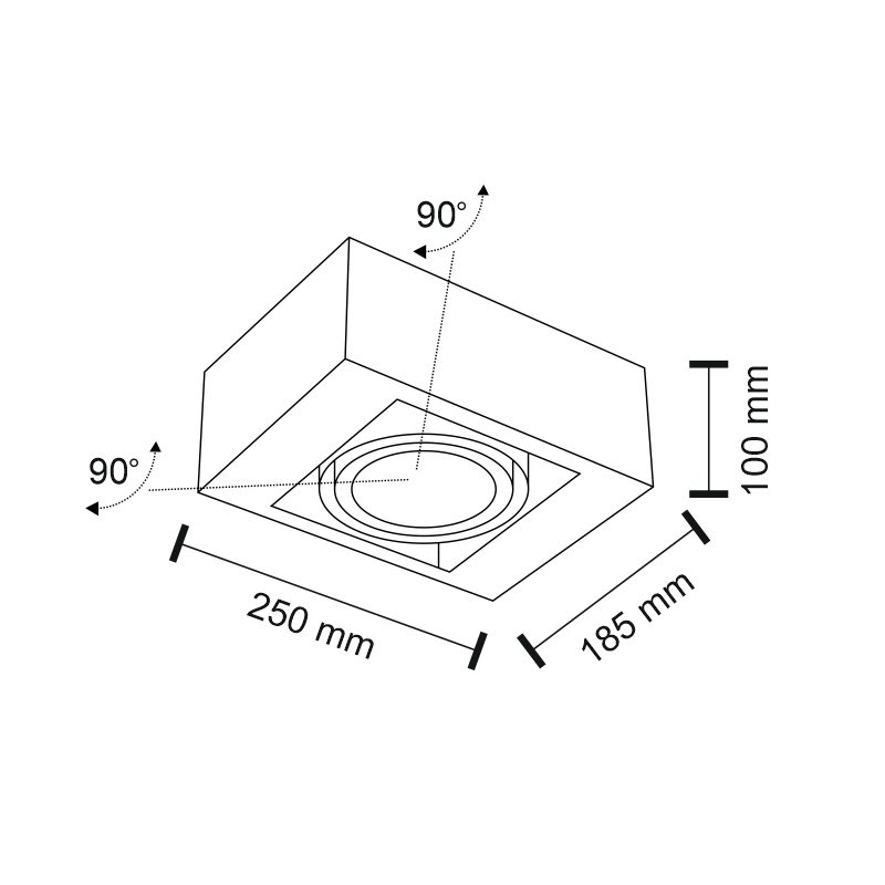 Downlight apparent UTO GU10 ES111 - noir 