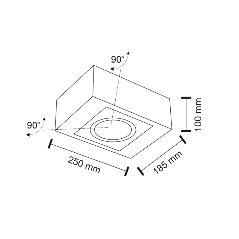 Downlight apparent UTO H GU10 ES111 - noir 