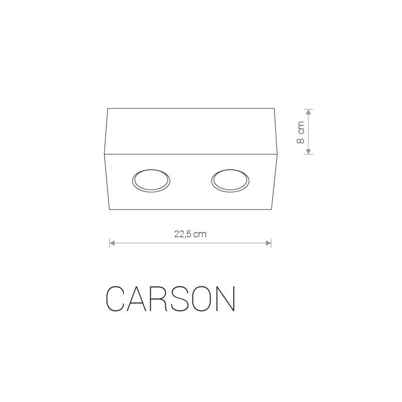 Downlight de surface CARSON II 2xGU10 - blanc / argent 