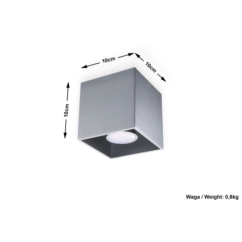 Downlight apparent QUAD 1 GU10 - gris 