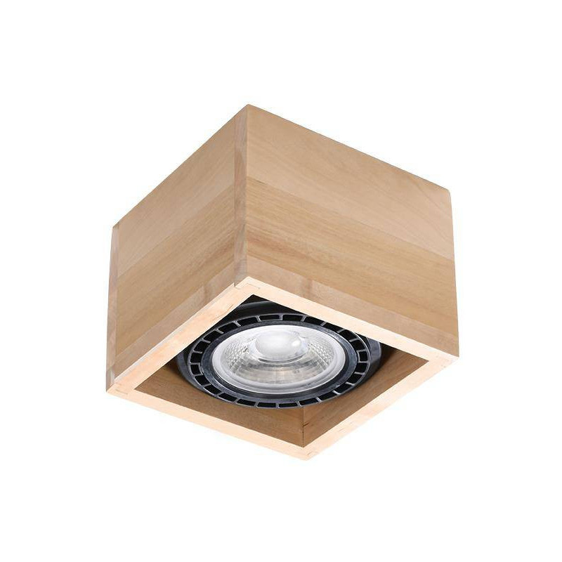 Downlight apparent QUATRO GU10 AR111 - bois naturel 