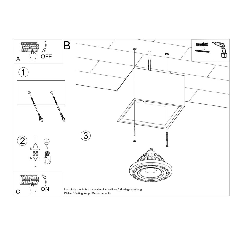 Downlight apparent QUATRO GU10 AR111 - bois naturel 