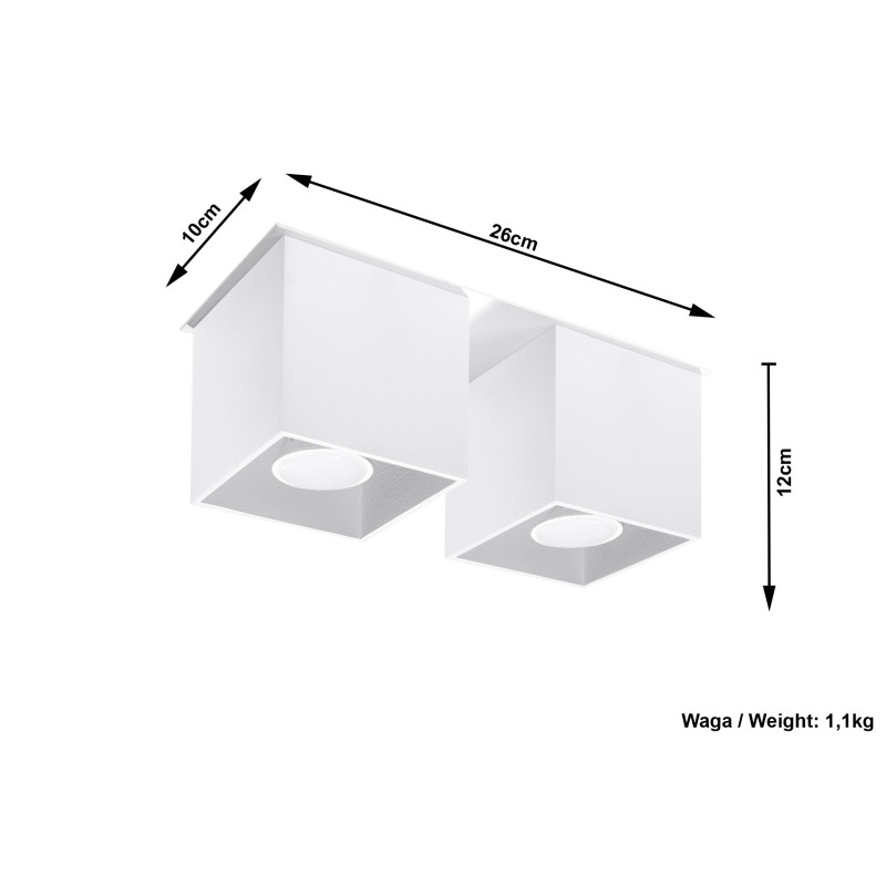 Downlight apparent QUAD 2 GU10 - blanc 