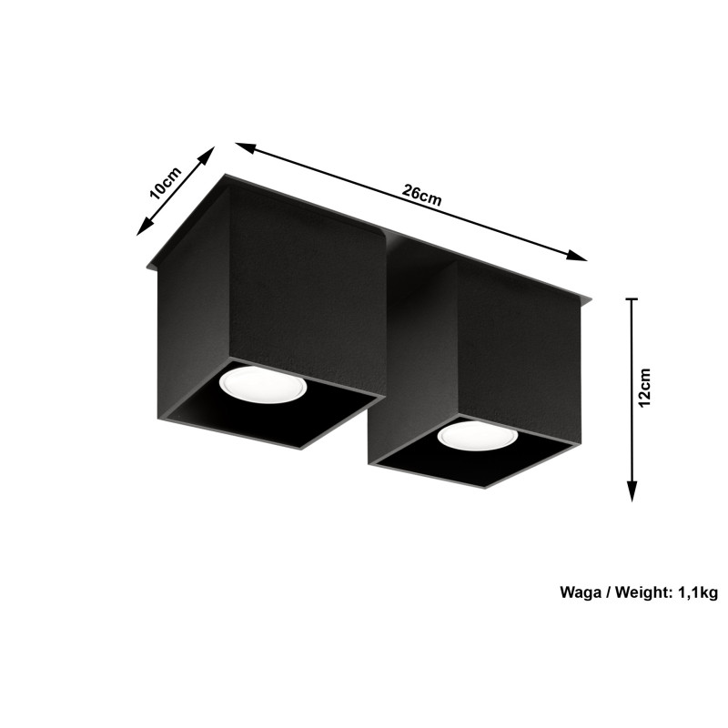 Downlight apparent QUAD 2 GU10 - noir 