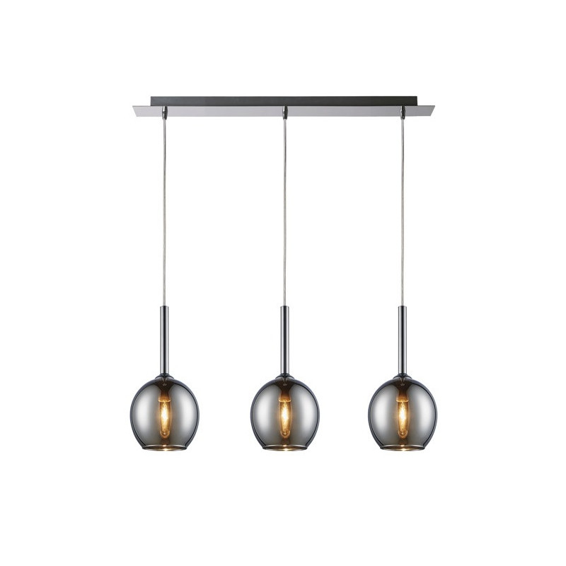 Suspension luminaire design Bande de lampe suspendue MONIC 3xE14 argent