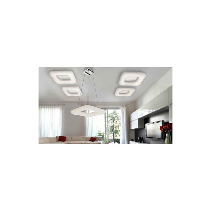 DONUT SQUARE TOP 46 CCT REMOTE LED 80W plafond blanc 