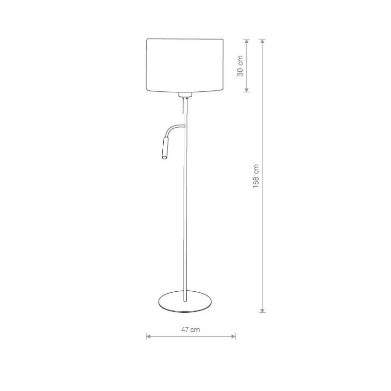 Lampadaire HOTEL PLUS E27 + G9 - blanc / blanc 