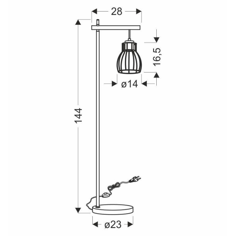 Lampadaire BERNITA E27 - noir 