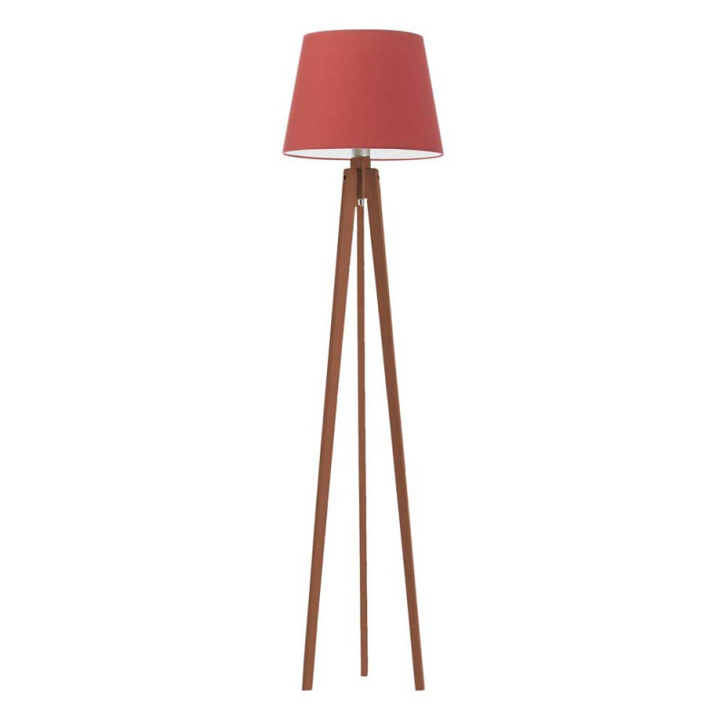 Lampadaire CURACAO E27 - acajou / rouge 