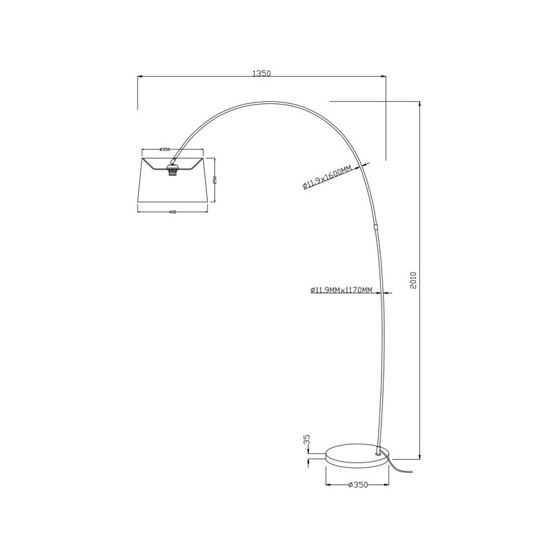 Lampadaire COSTANZA E27 - noir 