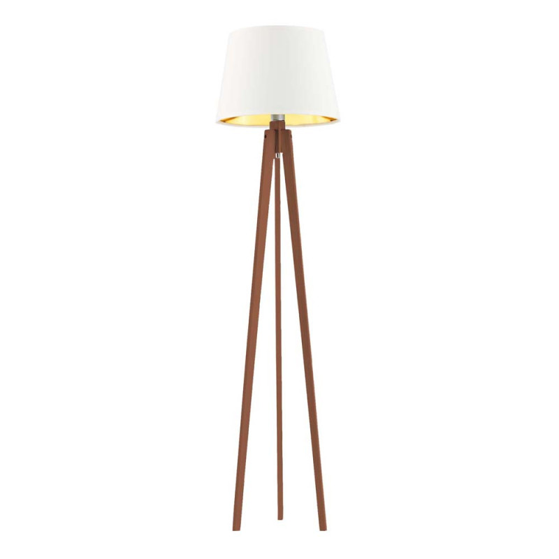 Lampadaire CURACAO GOLD E27 - acajou / blanc 