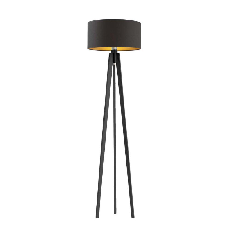 Lampadaire MIAMI GOLD E27 - noir / ébène 