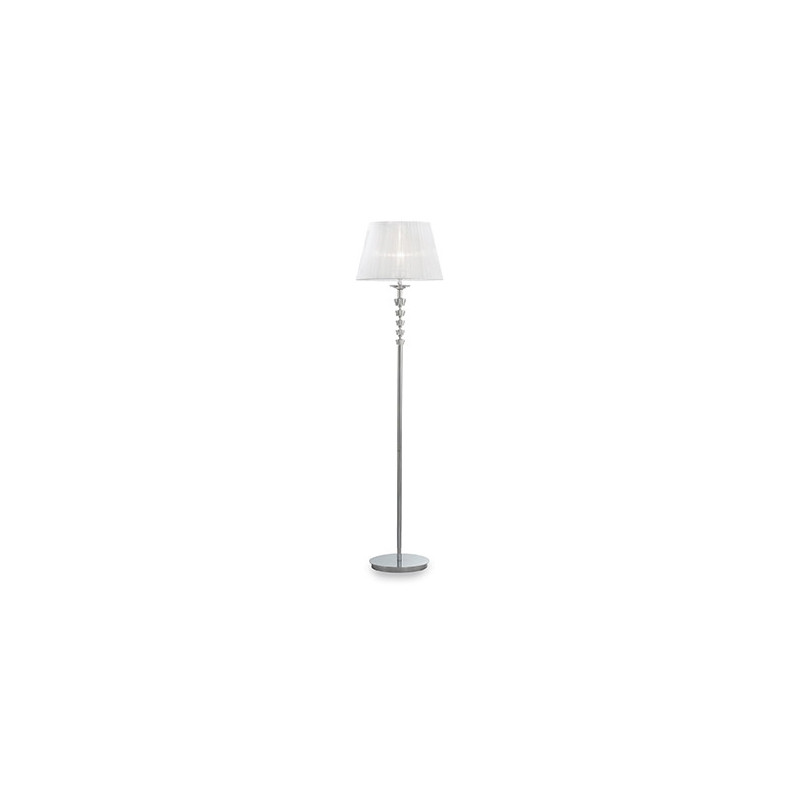 Lampadaire PEGASO PT1 E27 chrome / blanc 