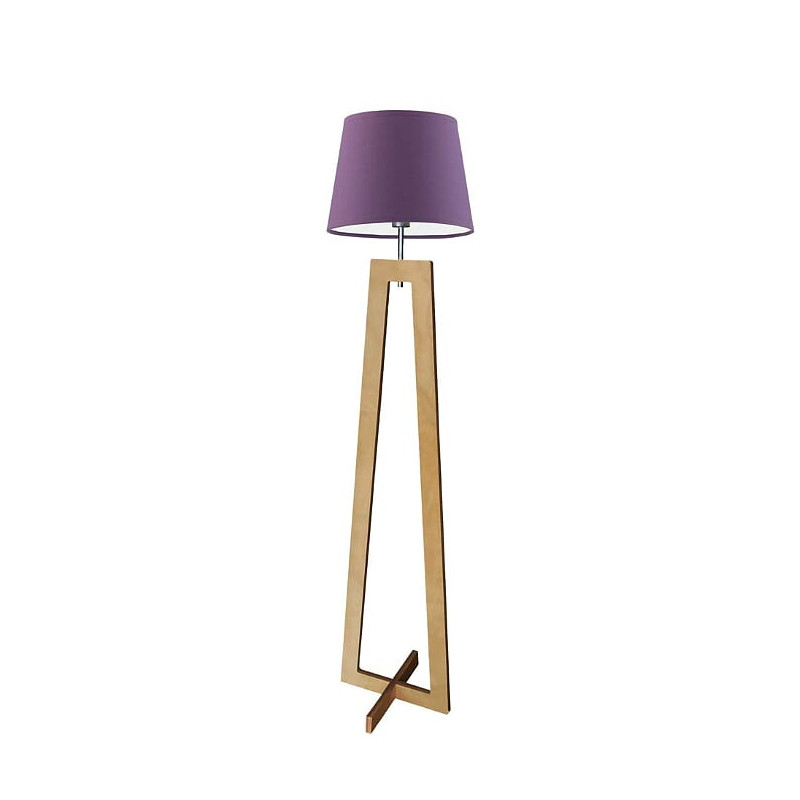 Lampadaire KOS E27 - chêne / violet 